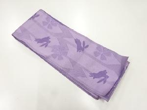 矢羽根に撫子・うさぎ模様織出し浴衣帯